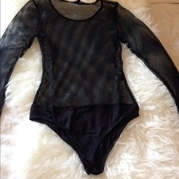 #67 Long sleeve full mesh bodysuit with a crew neck. - Picture 2 of 5